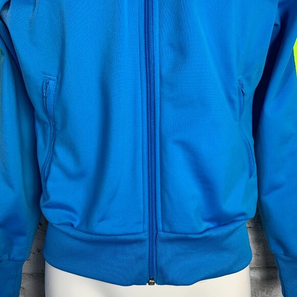 Adidas Classics Originals Firebird Retro Blue Neon Track Jacket Activewear Top - Picture 3 of 12